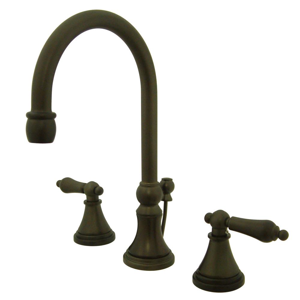 Kingston Oil Rubbed Bronze 2 Handle Widespread Bathroom Faucet w Pop-up KS2985AL