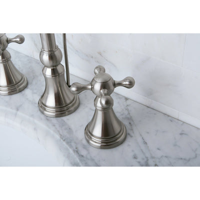 Kingston Satin Nickel 2 Handle Widespread Bathroom Faucet w Pop-up KS2988KX