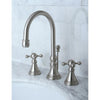 Kingston Satin Nickel 2 Handle Widespread Bathroom Faucet w Pop-up KS2988KX