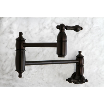 Kingston Brass Lever Handle Oil Rubbed Bronze Kitchen Pot Filler Faucet KS3105AL
