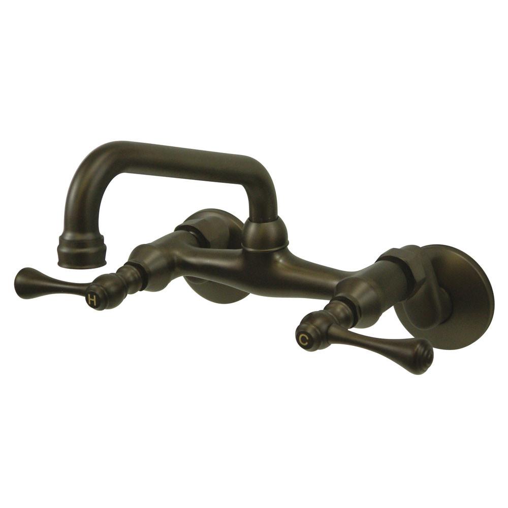 Kingston Oil Rubbed Bronze Magellan 2 handle wall mount kitchen faucet KS313ORB