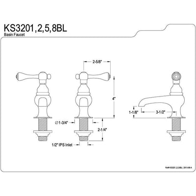 Kingston Brass Satin Nickel Basin Sink Vintage Style Bathroom Faucet KS3208BL