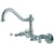 Kingston Brass Metal Lever Handle Chrome Wall Mount Kitchen Faucet KS3221BL