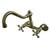 Kingston Brass Cross Handle Antique Brass Wall Mount Kitchen Faucet KS3223AX