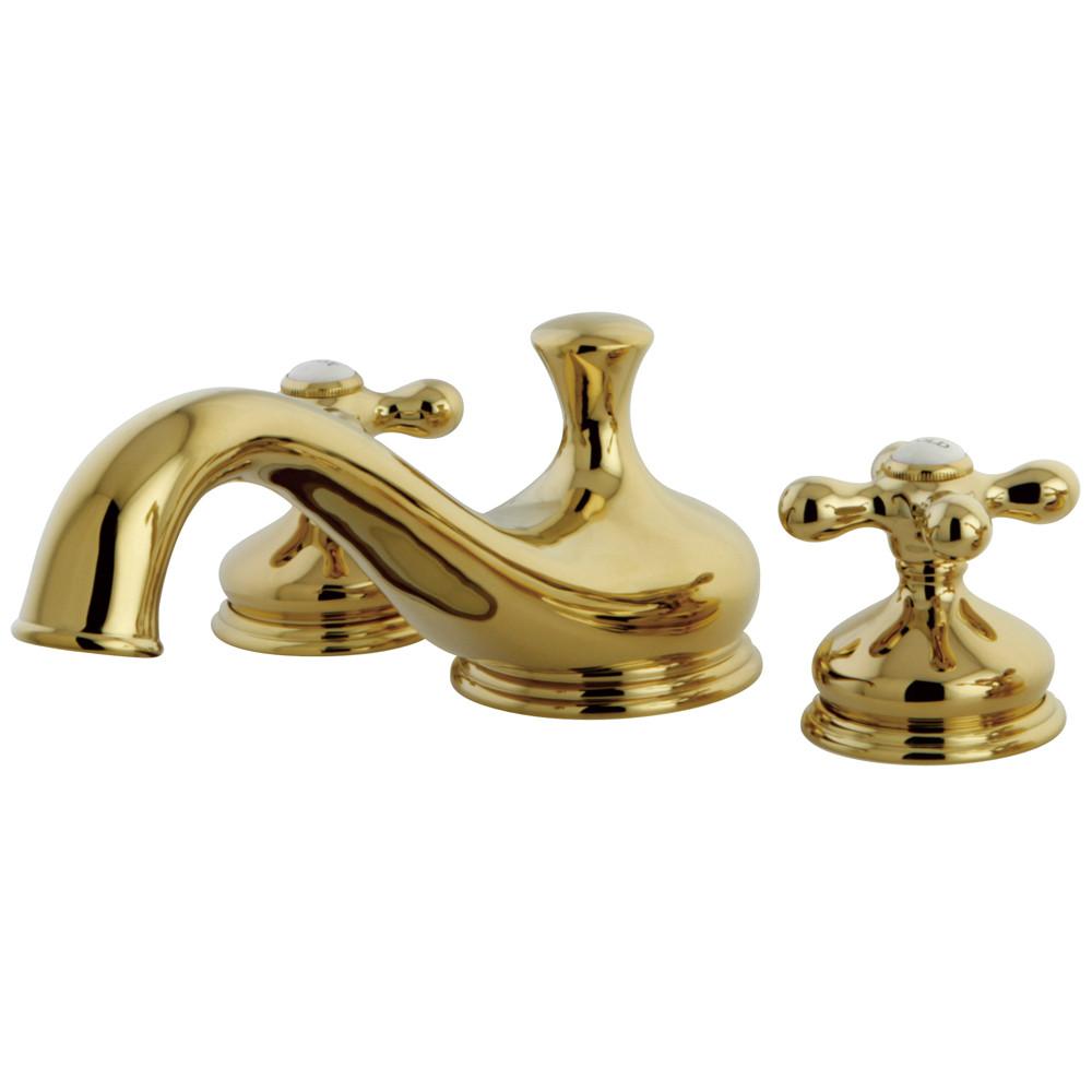 Kingston Polished Brass Heritage Two Handle Roman Tub Filler Faucet KS3332AX