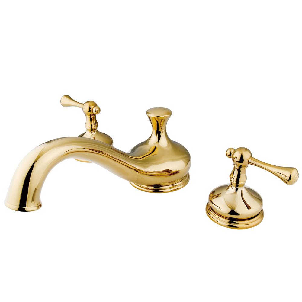 Kingston Polished Brass Vintage Two Handle Roman Tub Filler Faucet KS3332BL