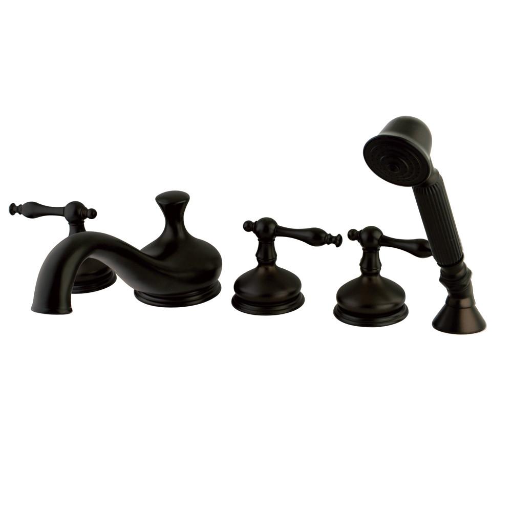 Oil Rubbed Bronze Roman Tub Filler Faucet with Hand Shower KS33355NL