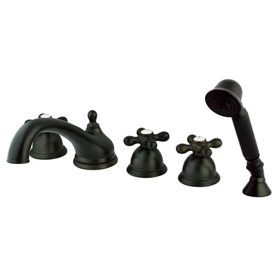 Oil Rubbed Bronze Roman Tub Filler Faucet with Hand Shower KS33555AX