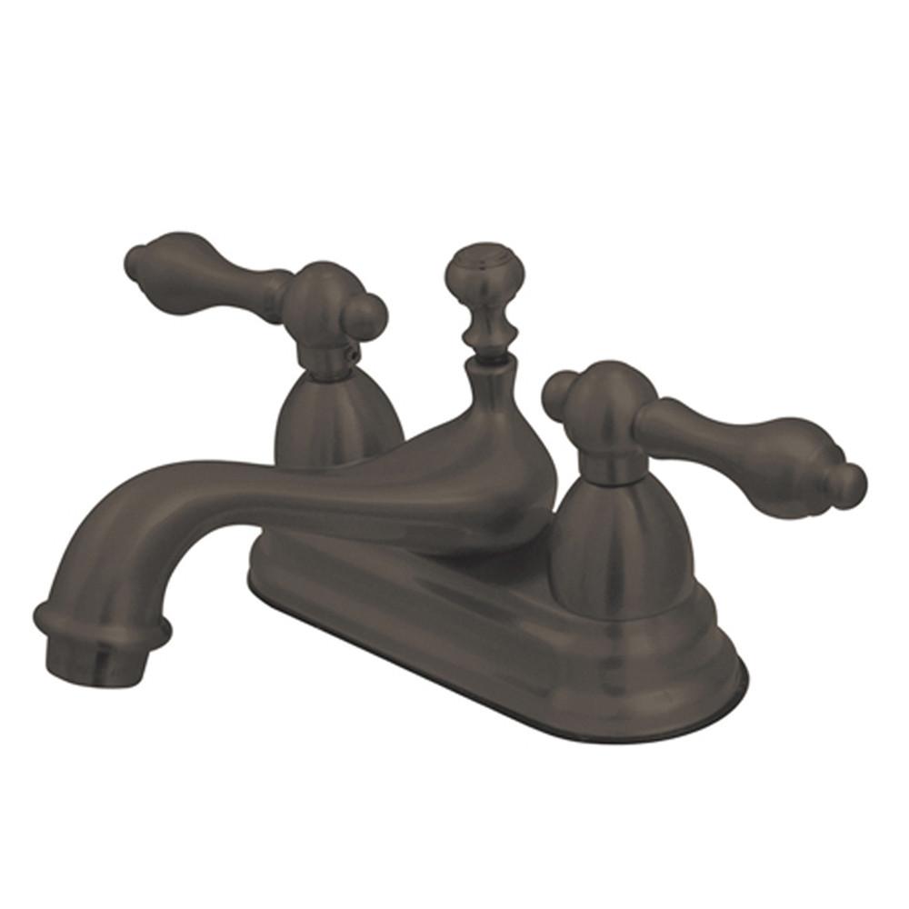 Kingston Oil Rubbed Bronze 2 Handle 4" Centerset Bathroom Faucet KS3605AL