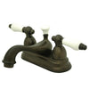 Kingston Oil Rubbed Bronze 2 Handle 4" Centerset Bathroom Faucet KS3605PL