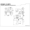 Kingston Satin Nickel 2 Handle 4" Centerset Bathroom Faucet w Pop-up KS3608PX
