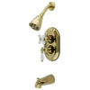Kingston Polished Brass Thermostatic Tub and Shower Combination Faucet KS36320PL
