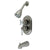 Kingston Satin Nickel Thermostatic Tub and Shower Combination Faucet KS36380PL