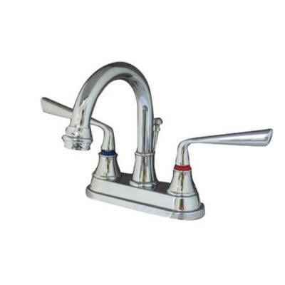 Kingston Silver Sage Chrome 4" Centerset Bathroom Faucet W Drain KS3661ZL