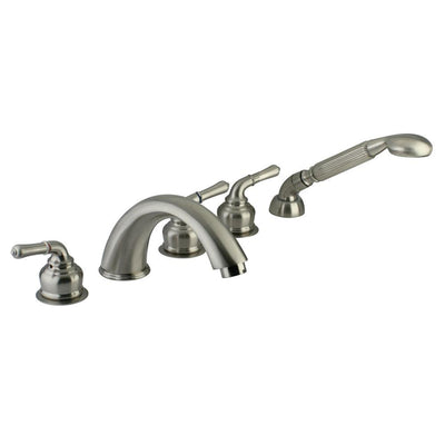 Kingston Satin Nickel Magellan roman tub filler faucet w/hand shower KS3685S