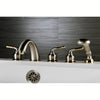Satin Nickel / Polished Brass Magellan Roman Tub Faucet w Hand Shower KS3695S