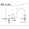 Satin Nickel Single Handle Widespread Kitchen Faucet with Sprayer KS3818AL