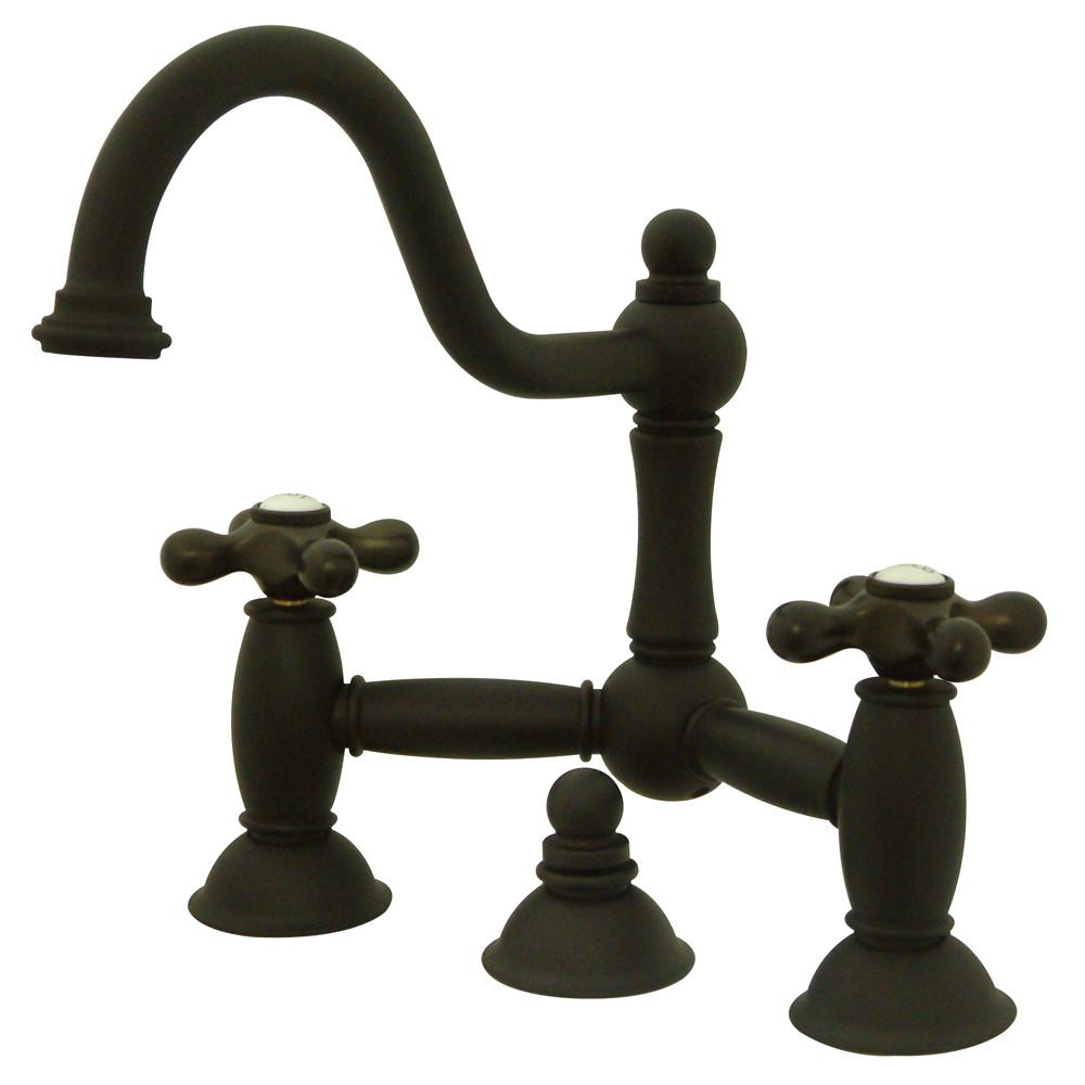 Kingston Oil Rubbed Bronze 2 Handle 8" Widespread Bathroom Faucet KS3915AX