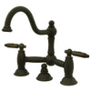 Oil Rubbed Bronze 8" Centerset Bridge Bathroom Sink Faucet w drain KS3915GL