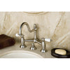 Kingston Satin Nickel 8" Centerset Bridge Bathroom Sink Faucet w drain KS3918PL