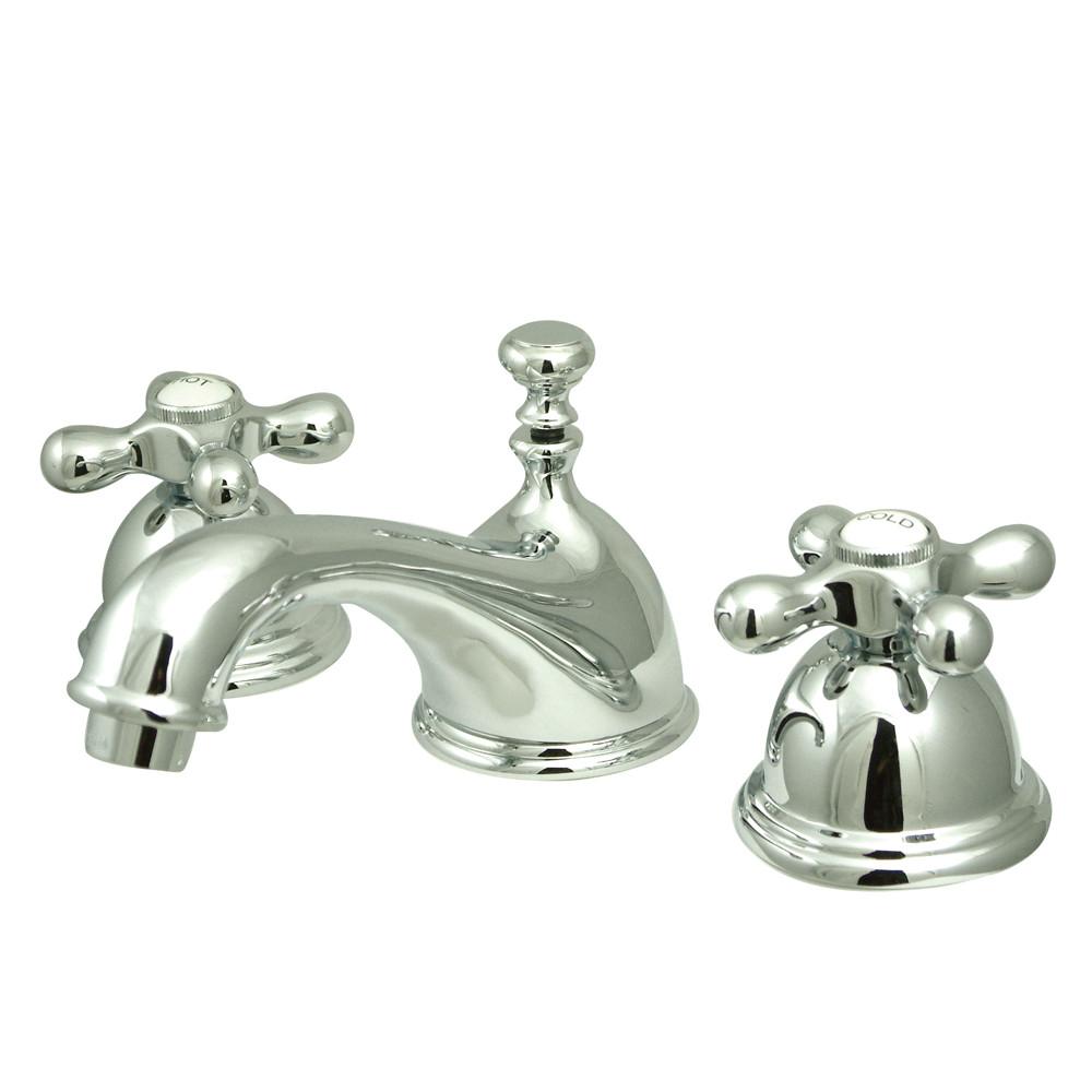 Kingston Brass Chrome 2 Handle Widespread Bathroom Faucet w Pop-up KS3961AX