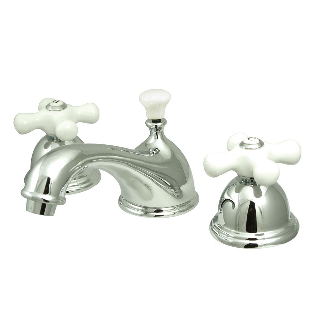 Kingston Brass Chrome 2 Handle Widespread Bathroom Faucet w Pop-up KS3961PX