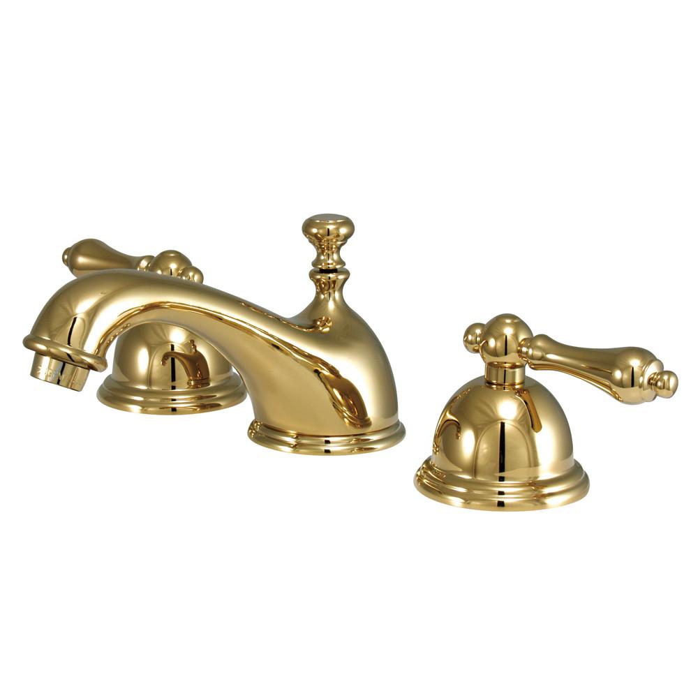Kingston Polished Brass 2 Handle Widespread Bathroom Faucet w Pop-up KS3962AL