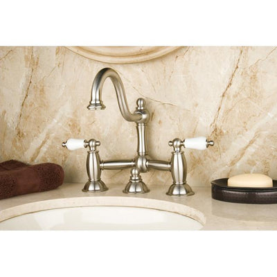 Kingston Satin Nickel 2 Handle Widespread Bathroom Faucet w Pop-up KS3968PL