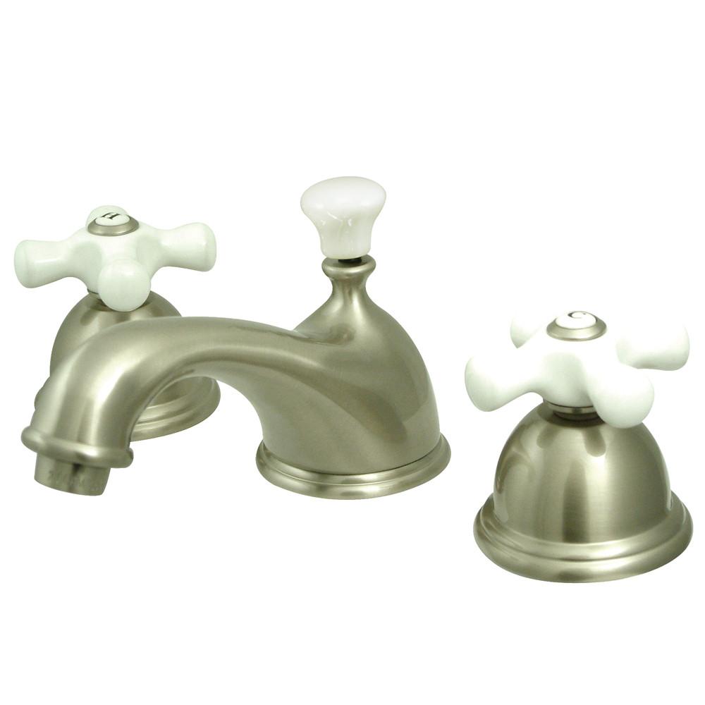 Kingston Satin Nickel 2 Handle Widespread Bathroom Faucet w Pop-up KS3968PX