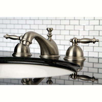 Kingston Satin Nickel Templeton Widespread Bathroom Faucet W/Pop-Up KS3968TL