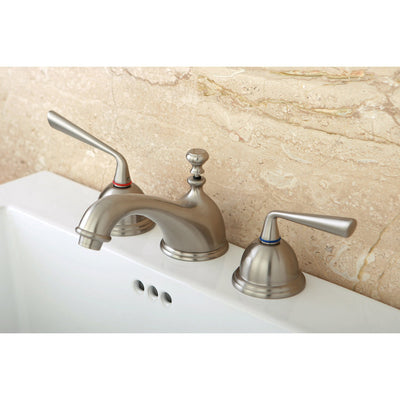 Kingston Silver Sage Satin Nickel Widespread Bathroom Lavatory Faucet KS3968ZL