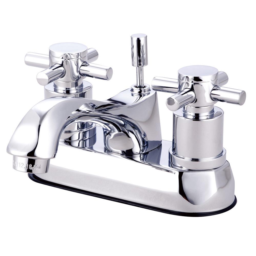Chrome Two Handle Centerset Bathroom Faucet w/ Brass Pop-Up KS4261DX