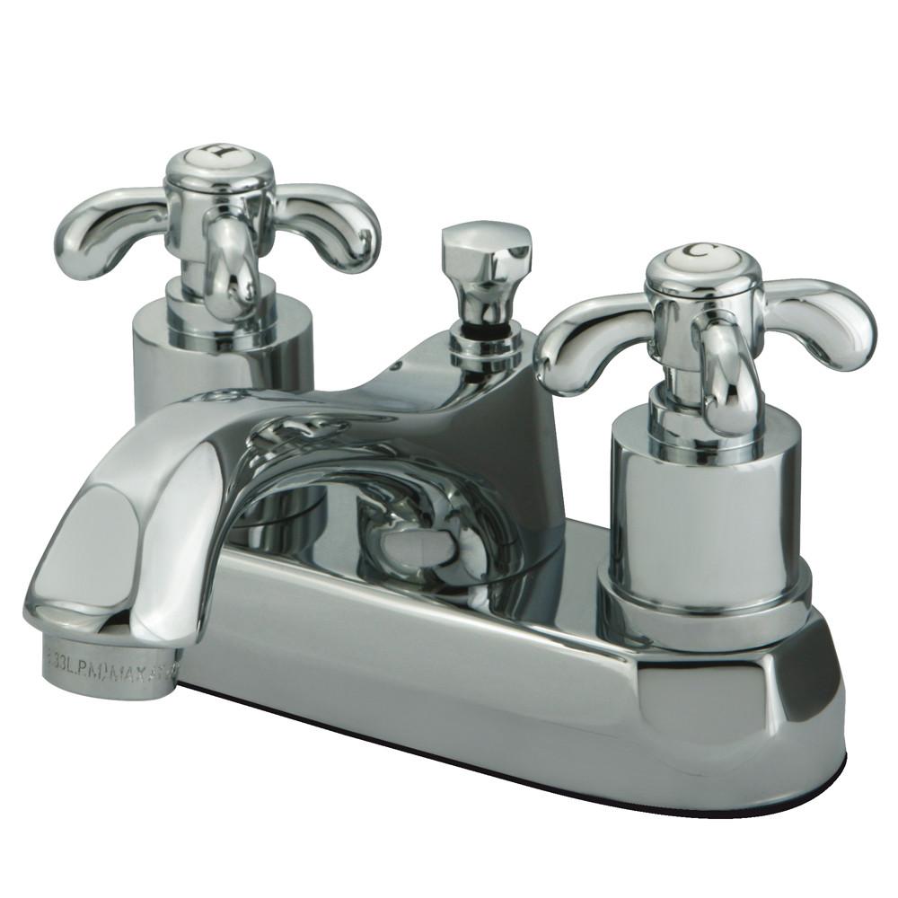 Kingston Brass Chrome French Country 4" Center Set Bathroom Faucet KS4261TX