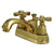 Kingston Polished Brass 2 Handle 4" Centerset Bathroom Faucet w Pop-up KS4262HX