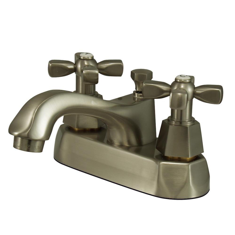Kingston Satin Nickel 2 Handle 4" Centerset Bathroom Faucet w Pop-up KS4268HX