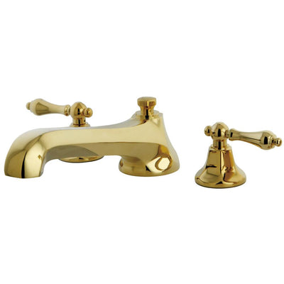 Kingston Polished Brass Metropolitan Two Handle Roman Tub Filler Faucet KS4302AL