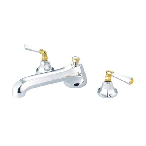 Kingston Chrome/Polished Brass Metropolitan Roman Tub Filler Faucet KS4304HL