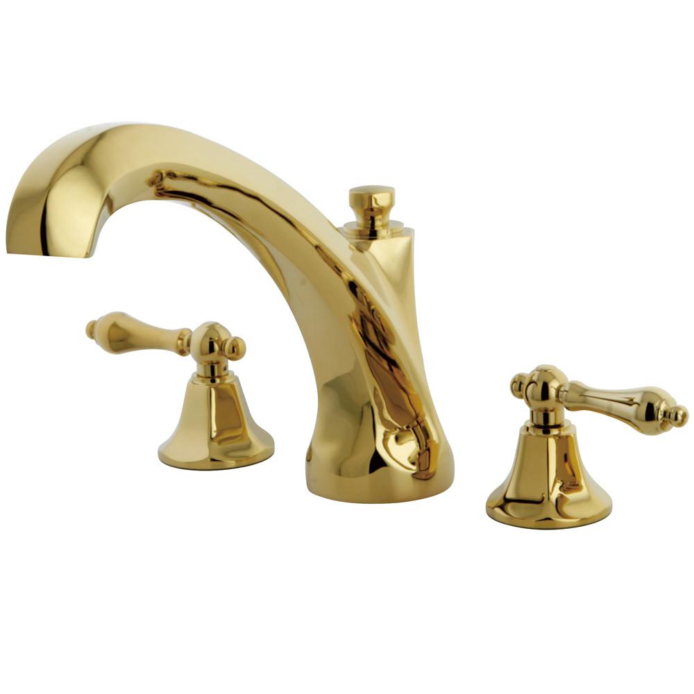 Kingston Polished Brass Metropolitan Two Handle Roman Tub Filler Faucet KS4322AL
