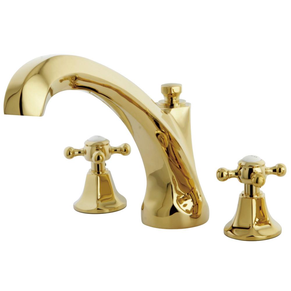 Kingston Polished Brass Metropolitan Two Handle Roman Tub Filler Faucet KS4322BX