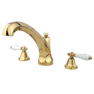 Kingston Polished Brass Metropolitan Two Handle Roman Tub Filler Faucet KS4322PL