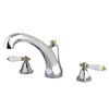 Kingston Chrome / Polished Brass Metropolitan Roman Tub Filler Faucet KS4324PL