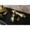 Kingston Polished Brass 2 Handle Widespread Bathroom Faucet w Pop-up KS4462AL