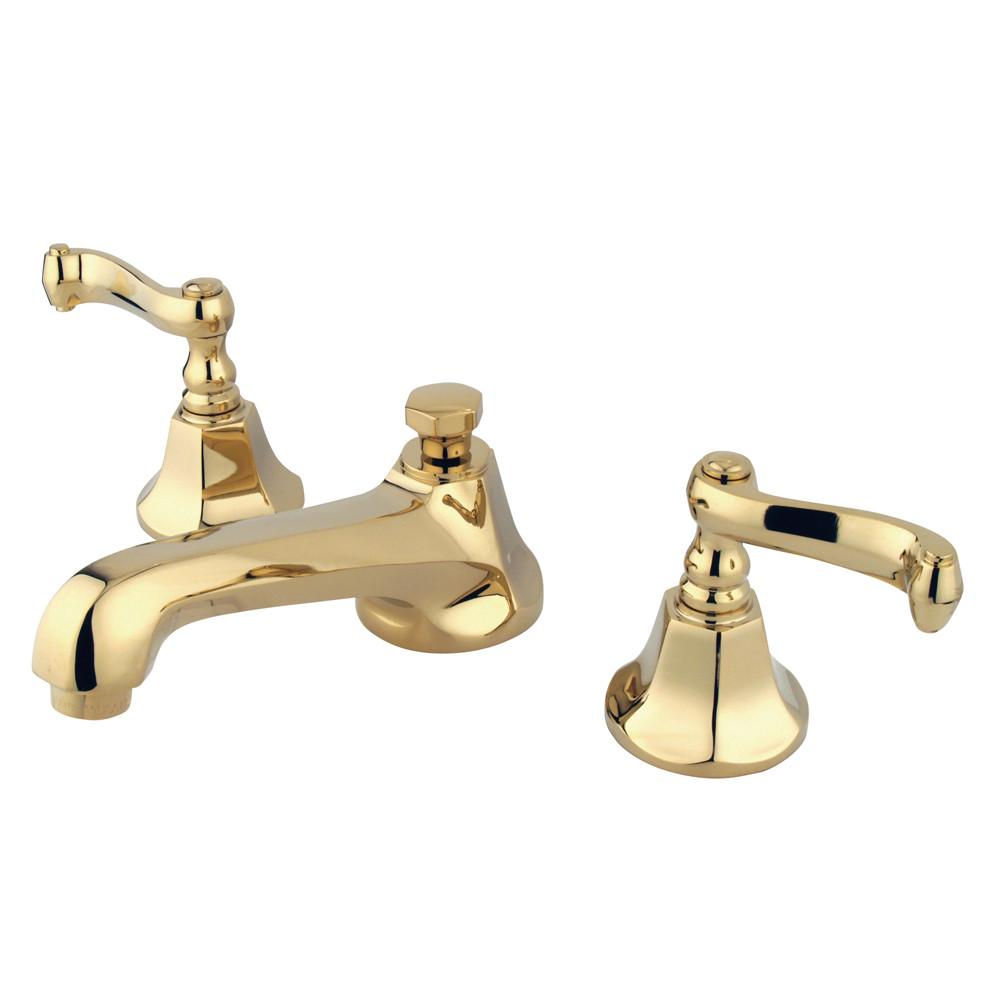 Kingston Polished Brass 2 Handle Widespread Bathroom Faucet w Pop-up KS4462FL