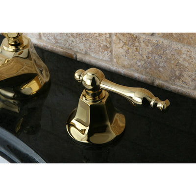 Kingston Polished Brass 2 Handle Widespread Bathroom Faucet w Pop-up KS4462NL