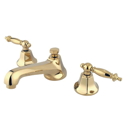 Kingston Polished Brass 2 Handle Widespread Bathroom Faucet w Pop-up KS4462TL