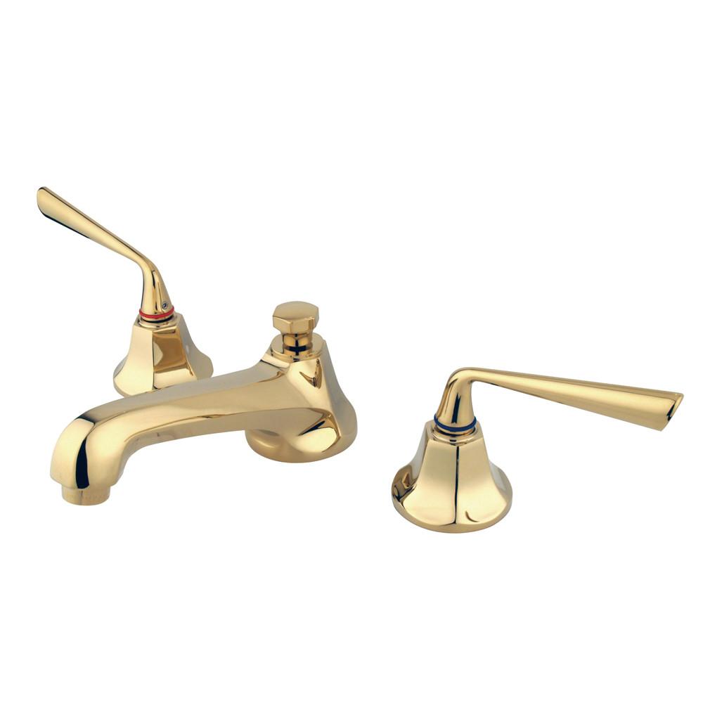 Kingston Silver Sage Polished Brass Widespread Bathroom Lavatory Faucet KS4462ZL