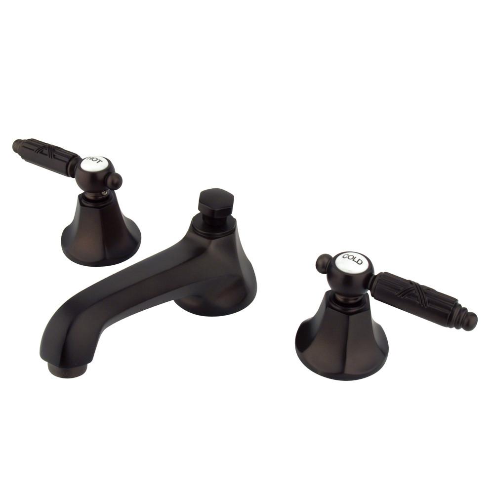 Kingston Oil Rubbed Bronze 2 Handle Widespread Bathroom Faucet w Pop-up KS4465GL