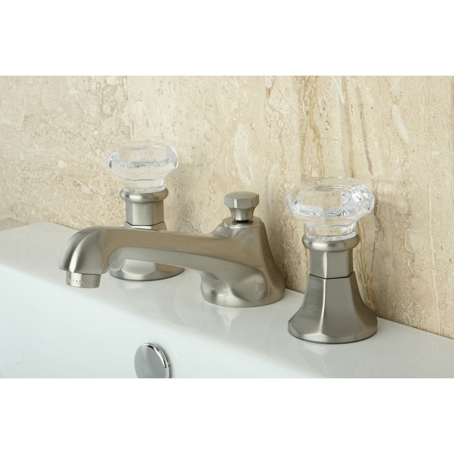 Kingston Satin Nickel 2 Handle Widespread Bathroom Faucet w Pop-up KS4468WCL