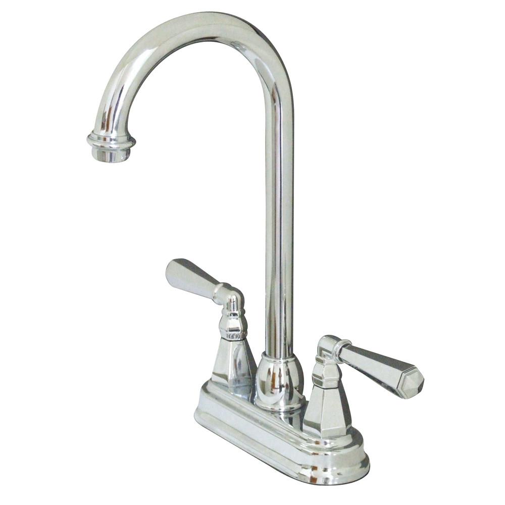 Kingston Brass Chrome Two Handle 4" Centerset Bar Prep Sink Faucet KS4491HL