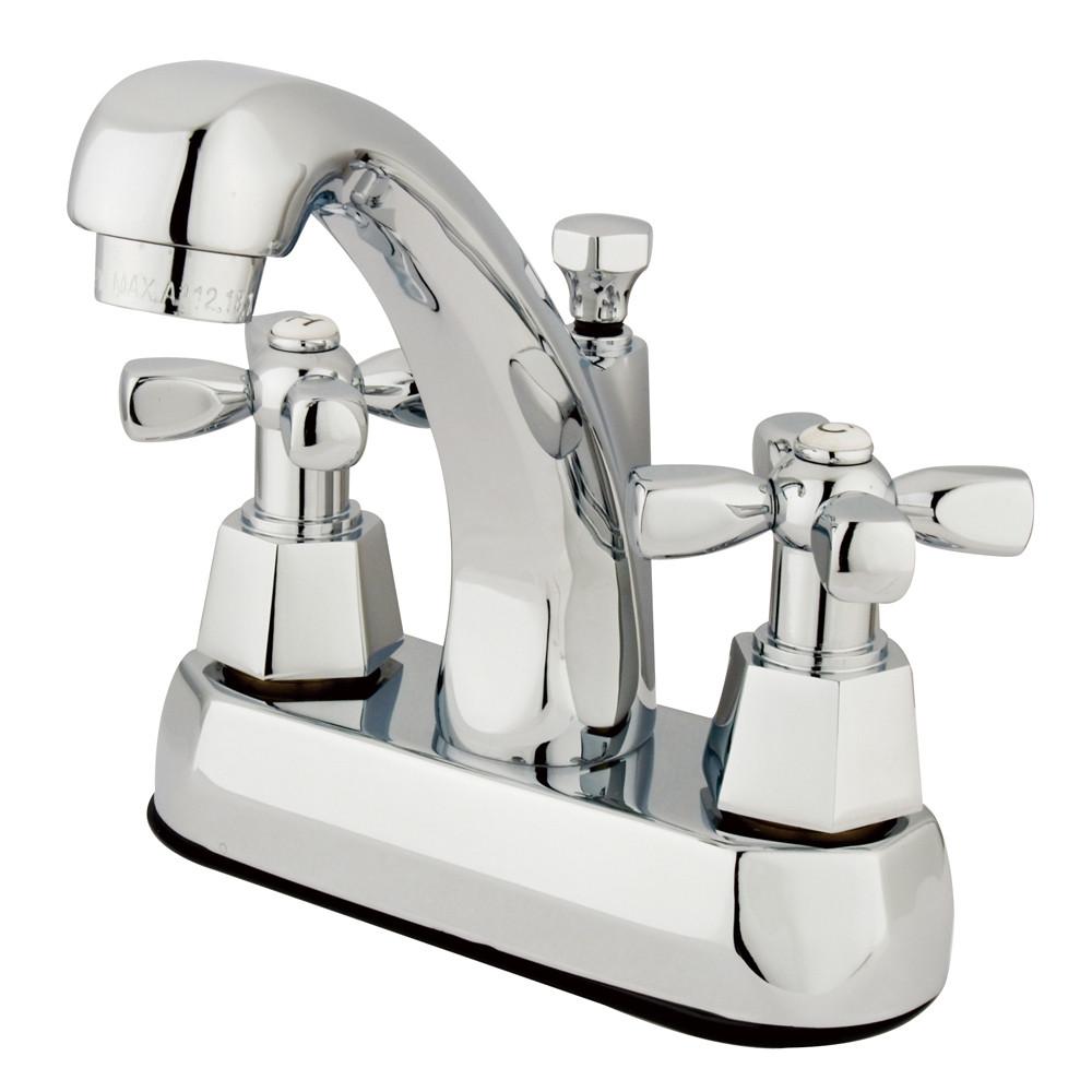 Kingston Brass Chrome 2 Handle 4" Centerset Bathroom Faucet w Pop-up KS4611HX